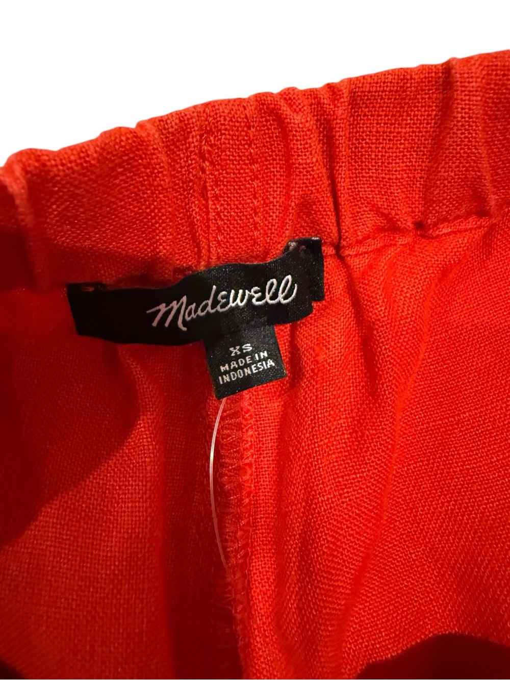 Madewell Pull On Pants (100% Linen) in Wild Poppy - Picture 5 of 13
